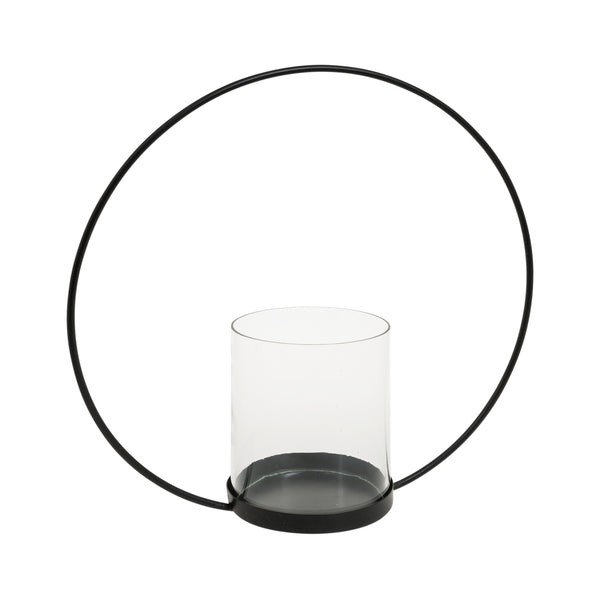 Sander, Lantern, H34.5xW34.5xD12 cm, Raven/Clear